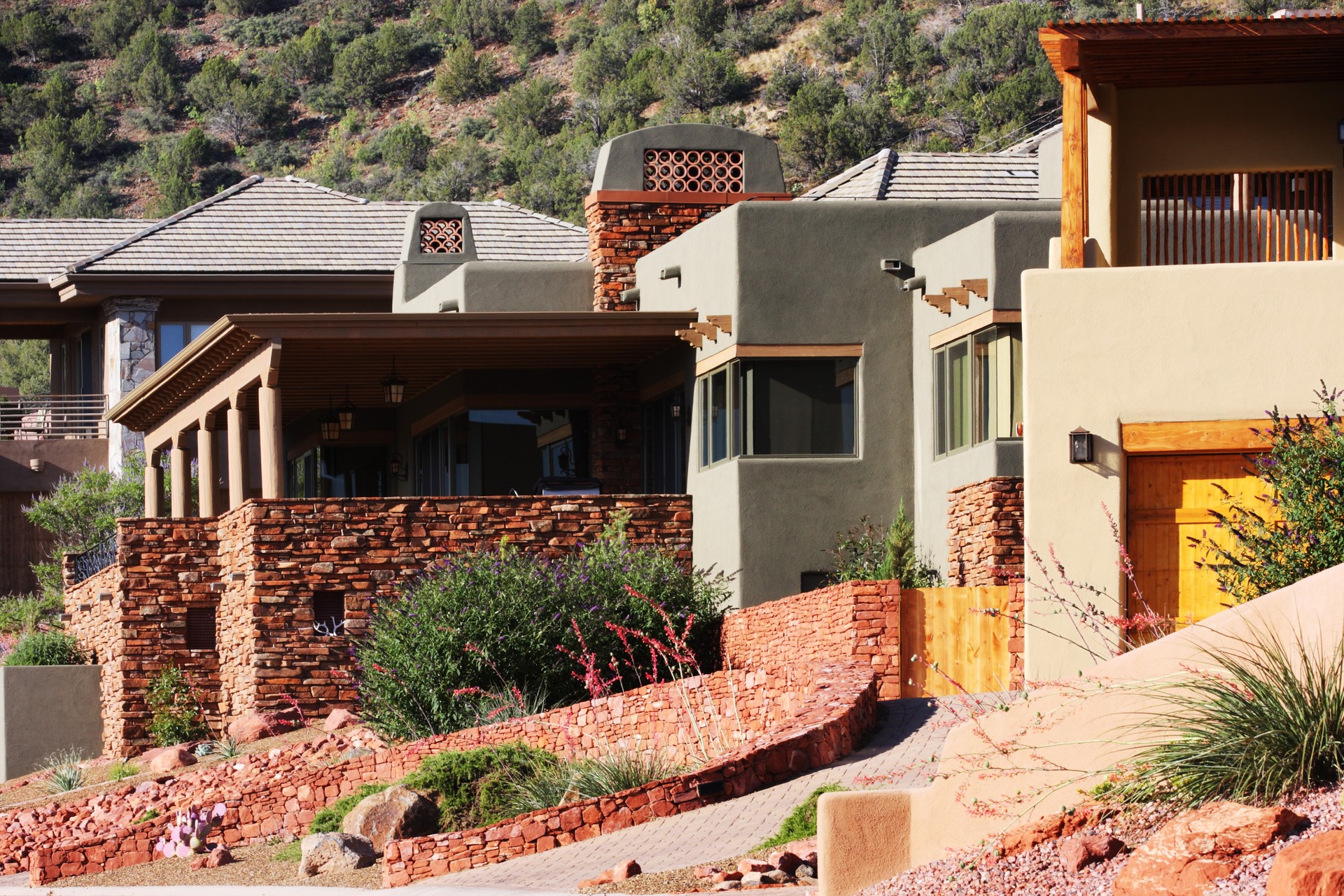 Mansion Home Facade Suburban Neighborhood